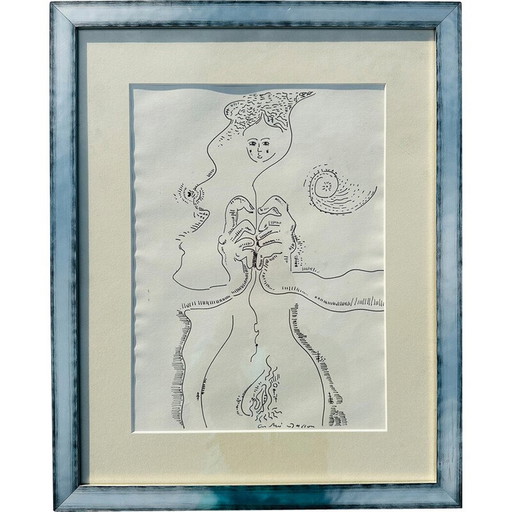 Vintage-Lithografie "Le Fil d'Ariane" von André Masson, Frankreich 1970