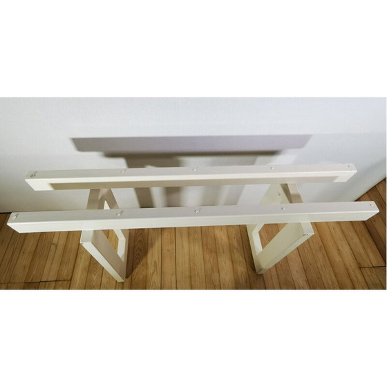 Image 1 of Große Vintage-Konsole aus weiß lackiertem Metall 1980er Jahre