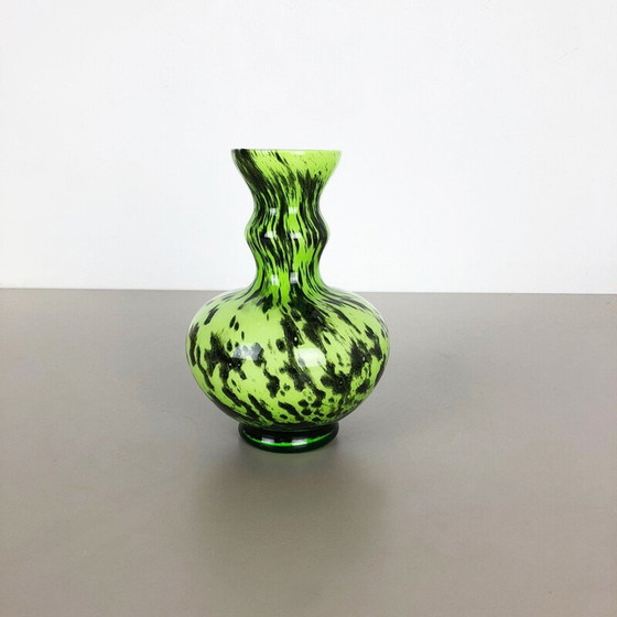 Image 1 of Große grüne Pop Art Opaline Florenz Vase Italien 1970er Jahre