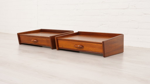 Set dänischer schwebender Nachttische | Vintage | Teak