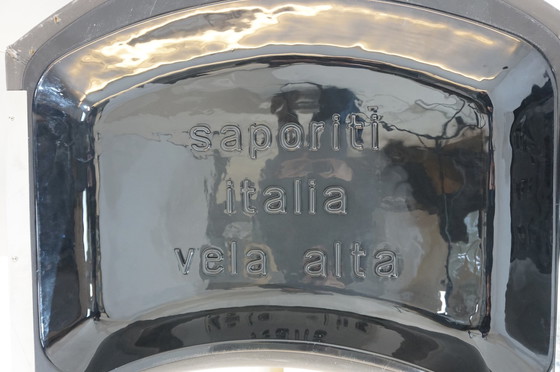 Image 1 of Saporiti Vela Alta Ledersessel mit Ottomane von Giovanni Offredi