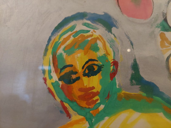 Image 1 of Hans Ittmann Gemälde „Weiblicher Akt mit Blumen“.