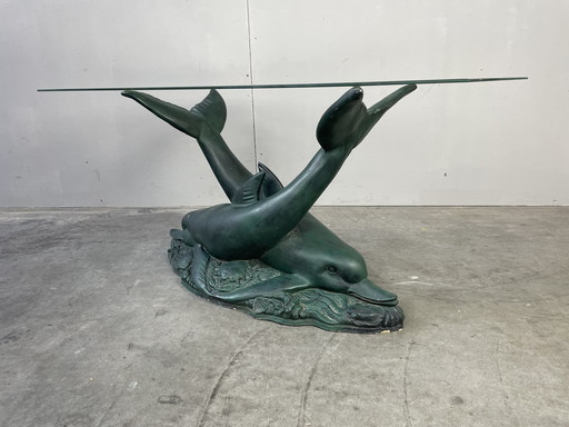Hollywood Regency Dolphins Couchtisch