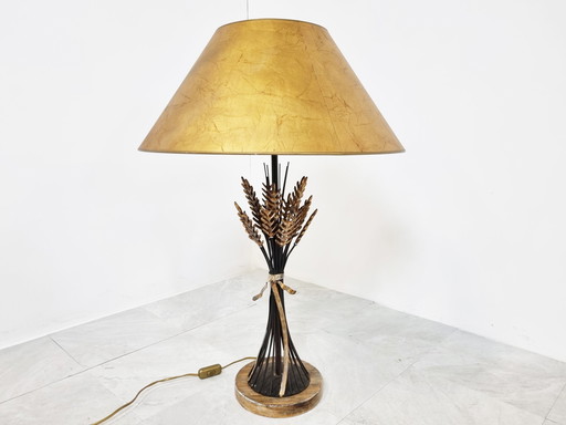 Vintage Weizengarbe Tischlampe