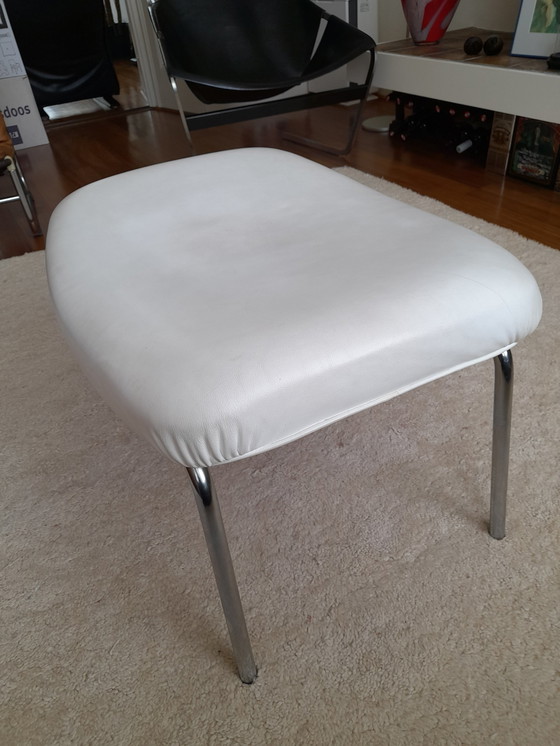 Image 1 of Italienischer Vintage-Lederfußhocker