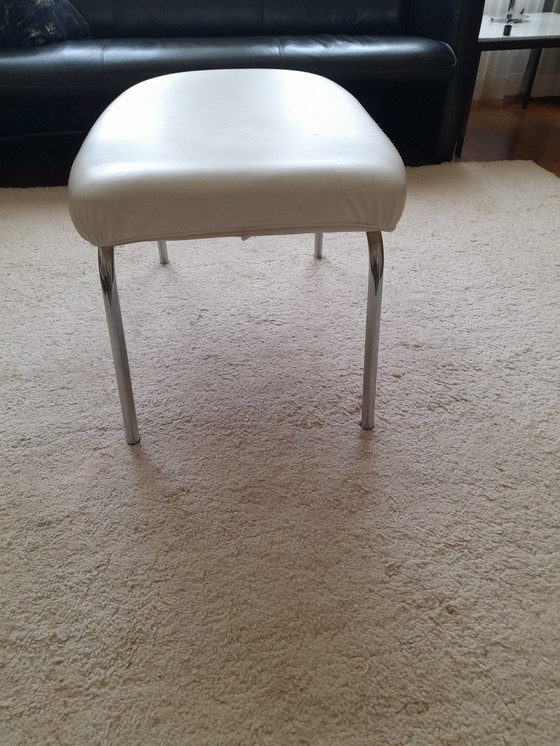 Image 1 of Italienischer Vintage-Lederfußhocker