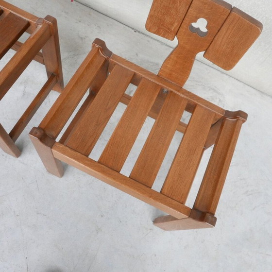 Image 1 of Französischer Sessel und Sofa aus Eichenholz aus der Mitte des Jahrhunderts von Guillerme et Chambron, 1960er Jahre