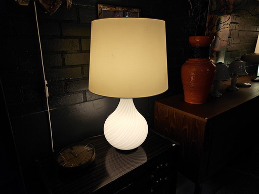 Vintage Italienische Tischlampe, Glas, Swirl