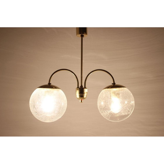 Image 1 of Vintage-Kronleuchter aus Glas und Messing von Kamenicky Senov, Tschechoslowakei 1960