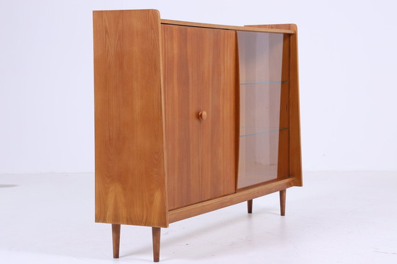 Image 1 of Vintage Highboard 60er Jahre | Mid Century Glas Vitrine Sideboard Wohnzimmerschrank Schrank Retro 70er