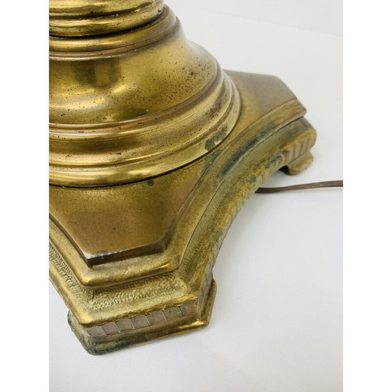 Image 1 of Vintage-Tischlampenfuß aus Messing und Bambusimitat, 1970