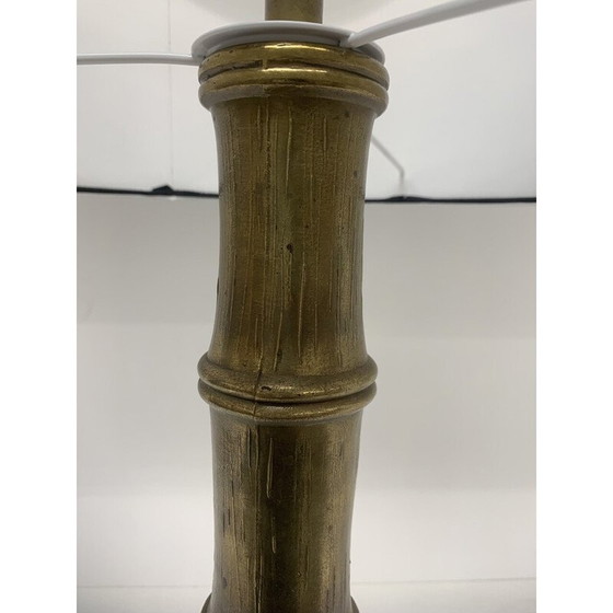 Image 1 of Vintage-Tischlampenfuß aus Messing und Bambusimitat, 1970
