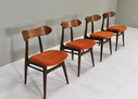 4x Louis van Teeffelen Esszimmerstühle