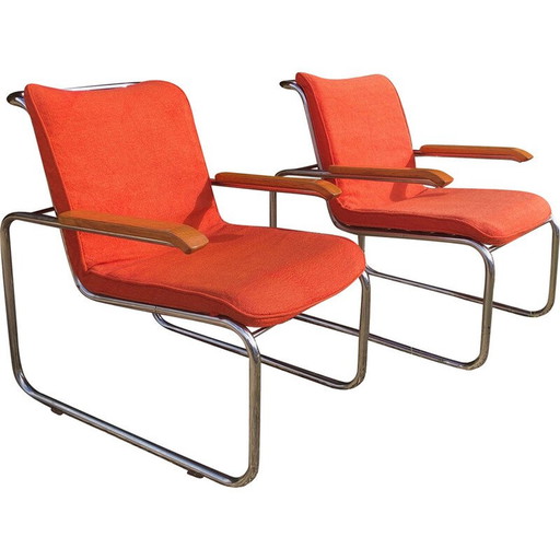 Ein Paar MB Lounge Sessel von Marcel Breuer für Knoll