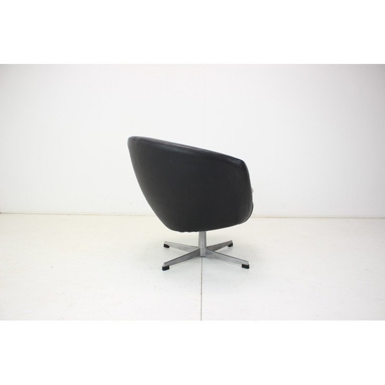 Image 1 of Vintage Drehsessel aus Metall und Wildleder, Tschechoslowakei 1970er Jahre