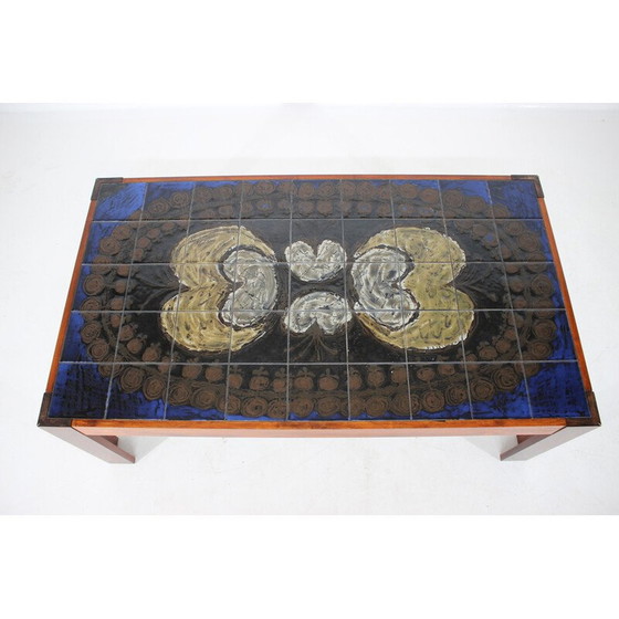 Image 1 of Vintage Kachel Couchtisch von Mobelintarsia, Dänemark 1960s