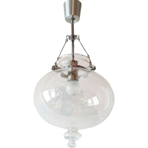 Image 1 of Vintage Glas-Hängelampe von Herbert Proft für Limburg 1960er Jahre