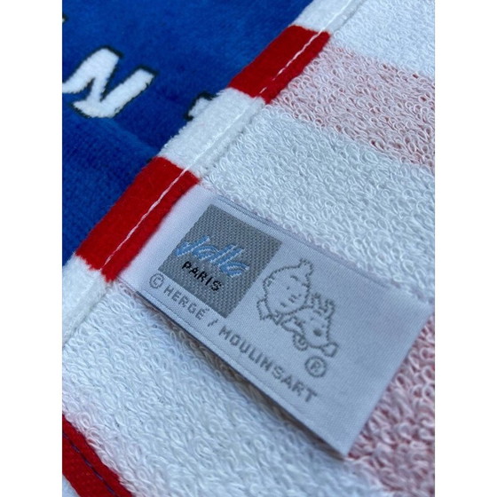 Image 1 of Vintage Strandtuch "Die Abenteuer von Tim und Struppi" von Hergé für Jalla, 1995