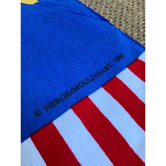 Image 1 of Vintage Strandtuch "Die Abenteuer von Tim und Struppi" von Hergé für Jalla, 1995