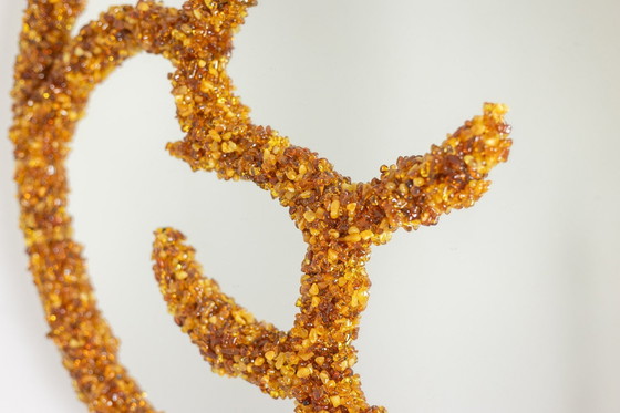 Image 1 of Spiegel Aus Halbedelsteinen Mit Kreisförmiger Form. Kunsthandwerkerarbeit.