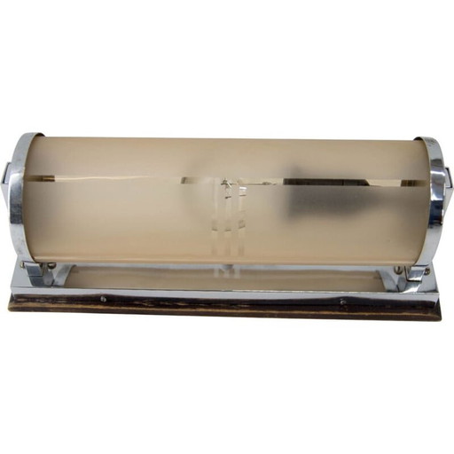 Vintage Art Deco Wandlampe mit Glasschirm, 1930