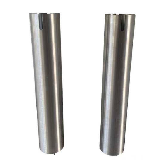 Image 1 of Paar alte Stehlampen "Acquarius" aus gebürstetem Metall und Glas von Filippo dell'Orto für Palluco, Italien