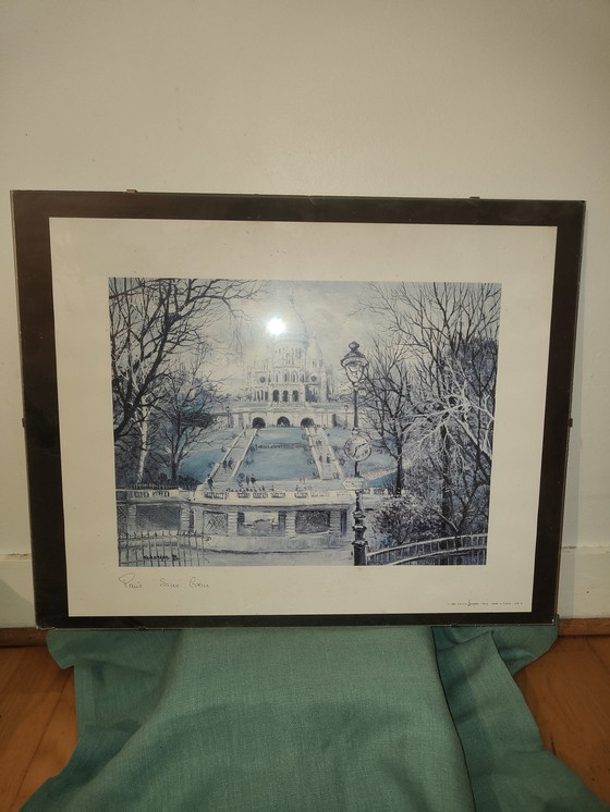 Image 1 of Vintage Aquarell Von Sacré Coeur Paris