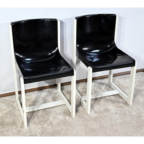 Image 1 of Paar vintage Stühle aus lackiertem Holz von P.Gautier, 1960