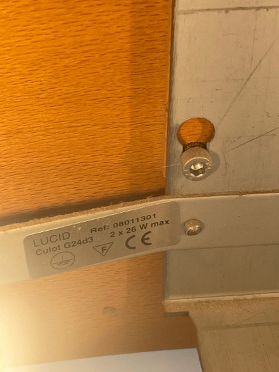 Image 1 of Soren Eriksen - Lucid - Tischleuchte Modell 'Culot' - Sperrholz, Kunststoff und Aluminium (zwei auf Lager)