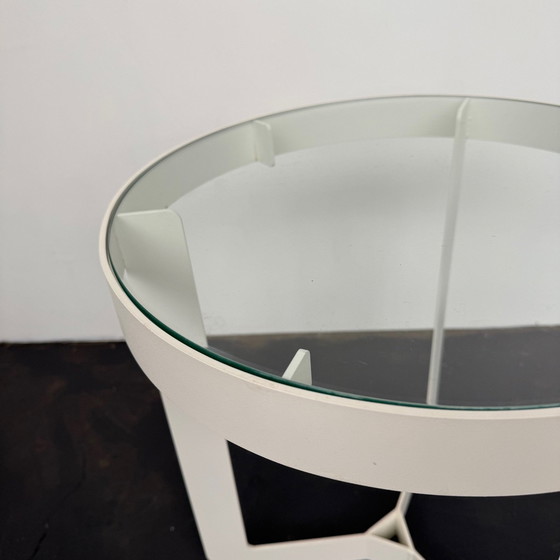 Image 1 of Beistelltisch oder Couchtisch Weiß mit Glas