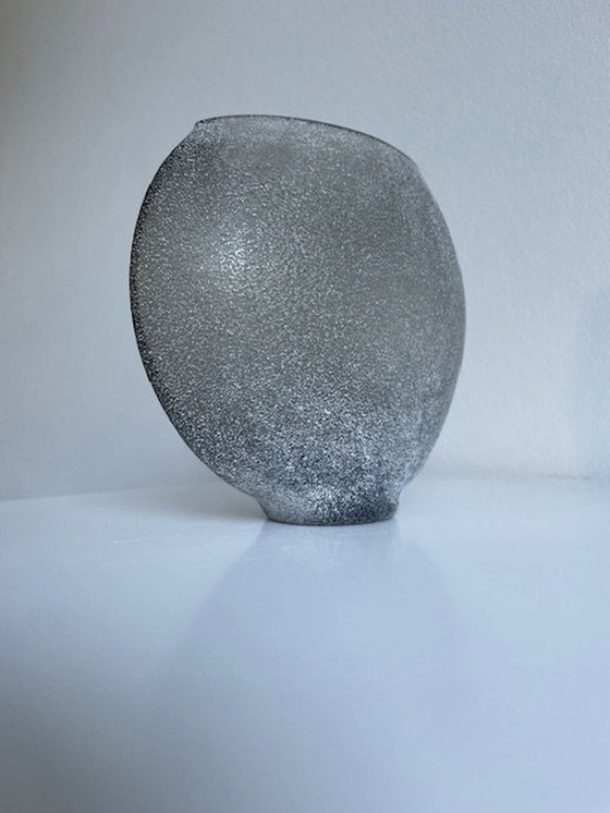 Image 1 of Vase Elipsen Silbergrau aufgerautes Glas