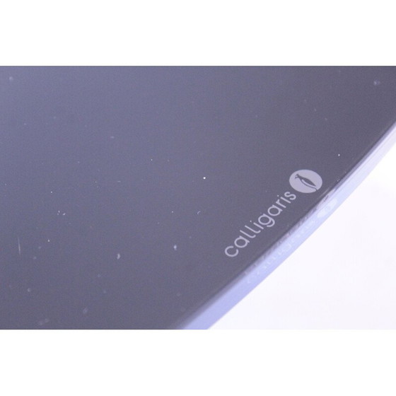 Image 1 of Vintage Runder Tisch aus verspiegeltem schwarzem Glas Calligaris Italien 1980er