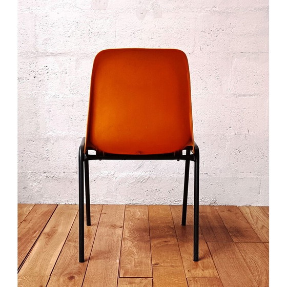 Image 1 of Gelber Gemeinschaftsstuhl im Vintage-Stil