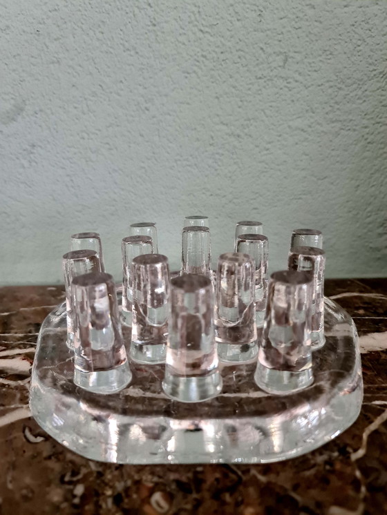 Image 1 of Teelichthalter aus Glas Georgshutte Glas Design - 1970er