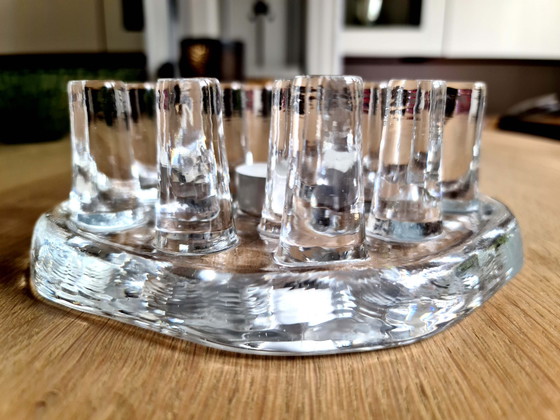 Image 1 of Teelichthalter aus Glas Georgshutte Glas Design - 1970er