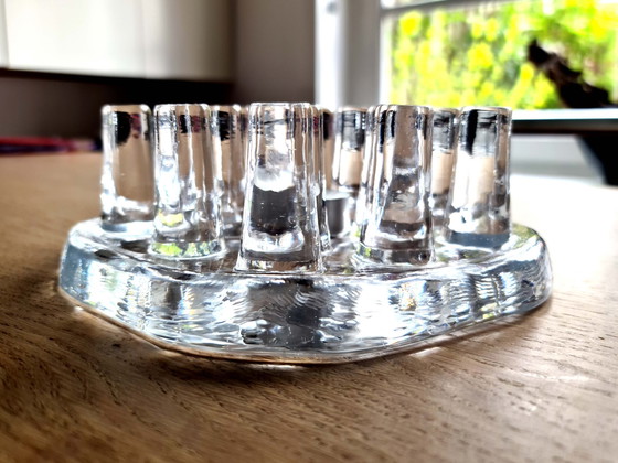 Image 1 of Teelichthalter aus Glas Georgshutte Glas Design - 1970er