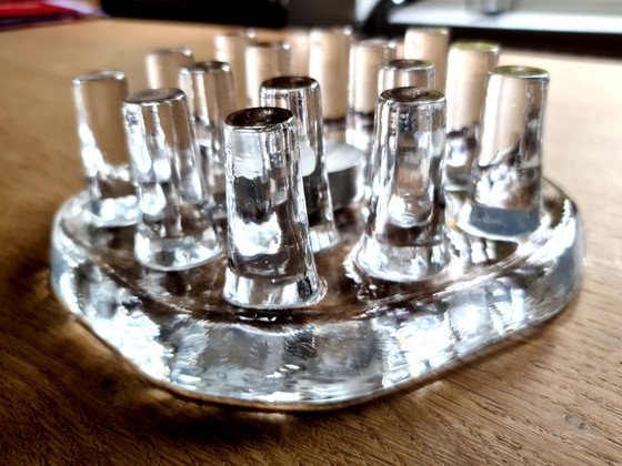 Image 1 of Teelichthalter aus Glas Georgshutte Glas Design - 1970er