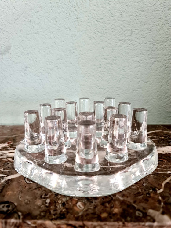 Image 1 of Teelichthalter aus Glas Georgshutte Glas Design - 1970er