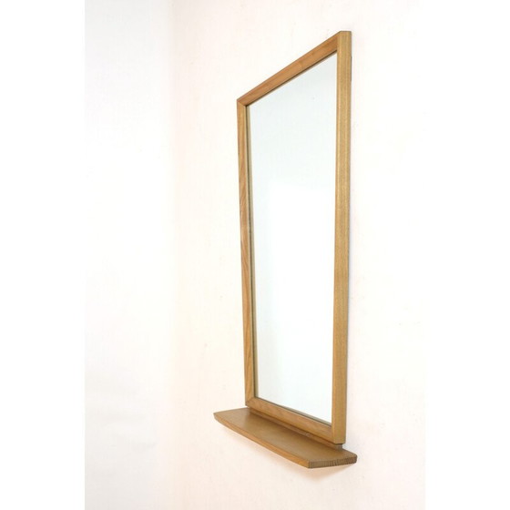 Image 1 of Vintage-Spiegel mit Regal aus blondem Holz, Schweiz 1960