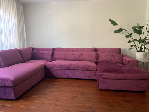 Lila/rosa Samtsofa von Decor Amsterdam