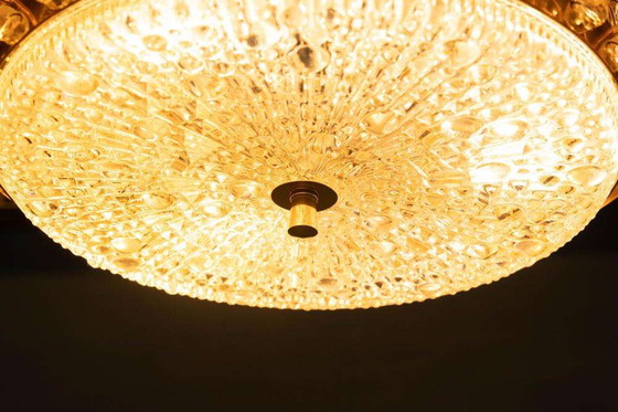 Image 1 of Midmod-Regency-Hängeleuchte Glas und Messing, Orrefors Schweden