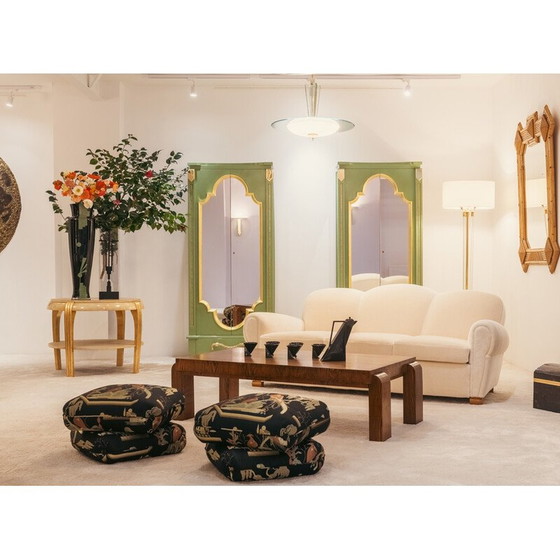 Image 1 of Vintage Art Deco Vase aus transparentem und schwarzem Mattglas von Anatole Riecke, 1932