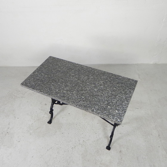 Image 1 of Gartentisch, Bistrotisch mit Granitplatte, 1930er Jahre