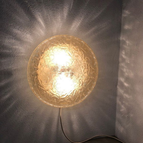 Image 1 of Vintage Wandleuchte aus Glas und Metall für Doria Lights, Deutschland 1970