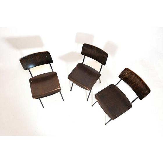 Image 1 of Set von 3 vintage F6 chairs by Eromes, Nederlands 1960s