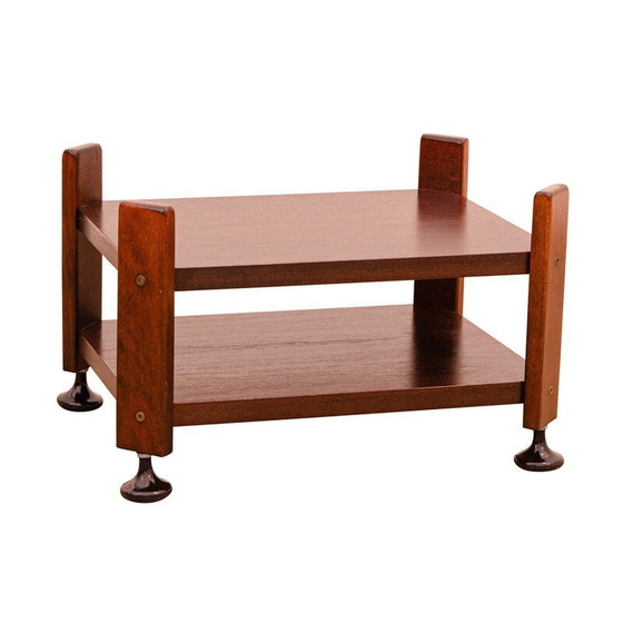 Image 1 of Vintage Mahagoni Beistelltisch auf Rollen, Tschechoslowakei 1980