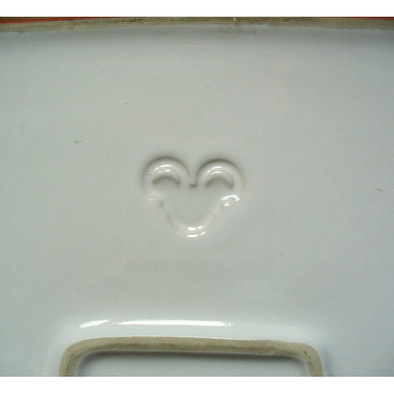 Image 1 of Aschenbecher aus orangefarbener Keramik von Angelo Mangiarotti, 1965