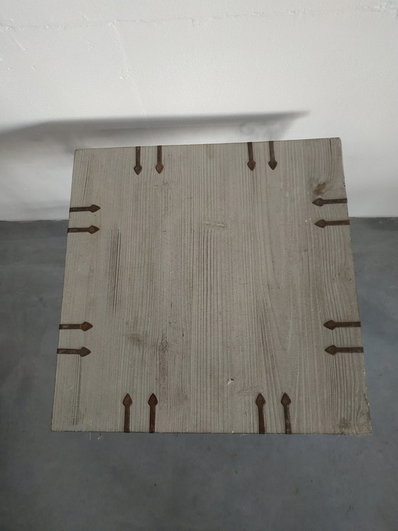 Image 1 of (Brocante) Holz Metall Pflanztisch Beistelltisch