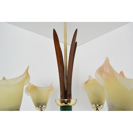 Image 1 of Mid-Century Holz Kronleuchter 1970er Jahre