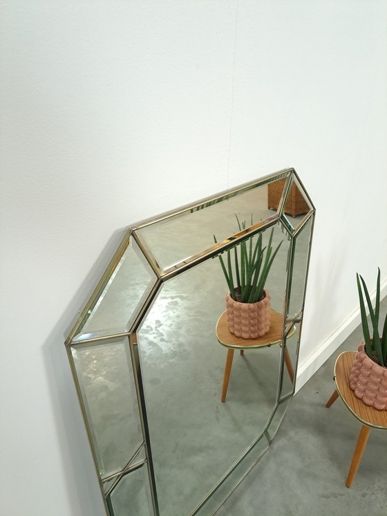 Image 1 of Achteckiger Spiegel mit Metall, Mid Century